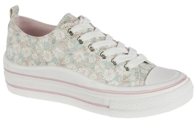 Urban Jacks Ladies Lace Up Platform Sole Canvas Baseball Sneakers 4-8