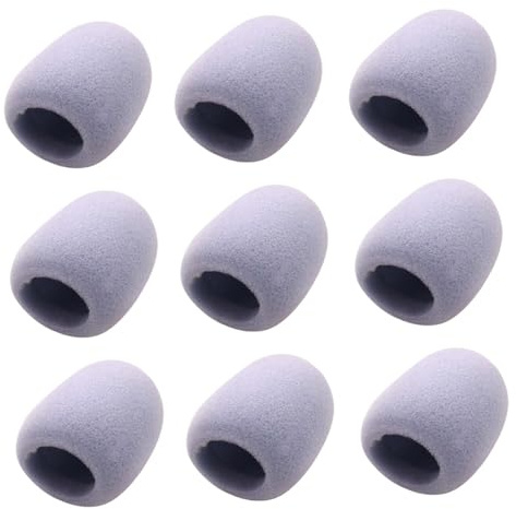 BESTOMZ Protector de Micrófono y Paravientos 9 Piezas en EVA para Conferencias y Uso en Exteriores, Funda para Micrófono Karaoke Inalámbrico Gris