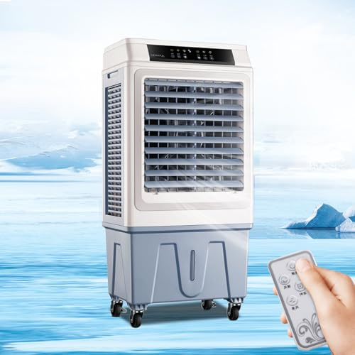 Condizionatore d'aria portatile Raffreddatore Evaporativo Telecomando Ventola a 3 velocità Oscillazione 120° per il raffreddamento di casa e ufficio