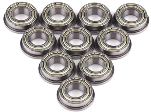 YDuupxe 10 Stück 8 X 16 X 5 Mm Miniatur-Flansch-Kugellager, Doppelt Geschirmter Stahl für Motoren, Mechanische Geräte