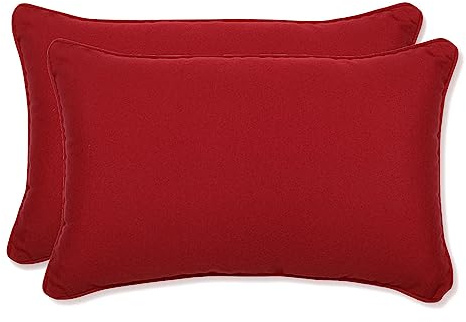 Kudde perfekt dekorativ röd solid kastkudde, rektangel, 2-pack