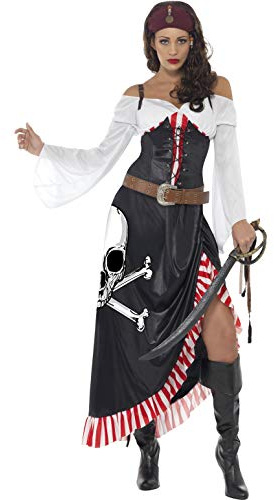 Smiffys Sultry Swashbuckler, Black with Top, Skirt and Belt, Pirate Fancy Dress, Pirate Dress Up Costumes