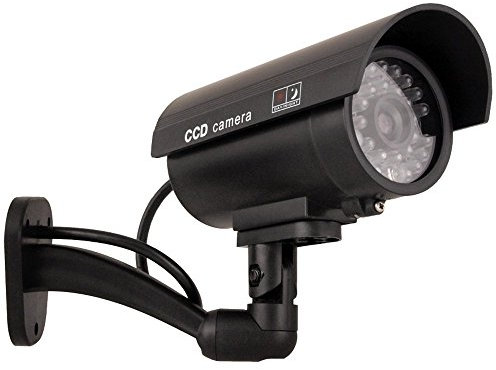 Maclean Videocamera Fittizia IR9000 B con IR e LED Telecamera Finta Falsa Dummy Camera Sorveglianza CCTV Colore Nero