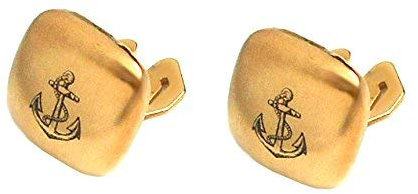 Anker Button Toppers Manschettenknöpfe z. Überziehen vergoldet MATT made in Germany+ Box - schönes maritime Accessoire für Umschlagmanschetten