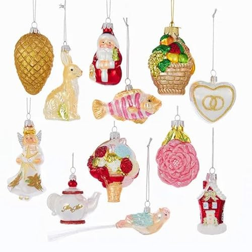 Kurt S. Adler Ornament-Set, Grün, 7 cm - 10,2 cm, Hochzeit
