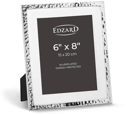 EDZARD Bilderrahmen Fano (Foto 15x20 cm) mit Passepartout, versilbert anlaufgeschützt