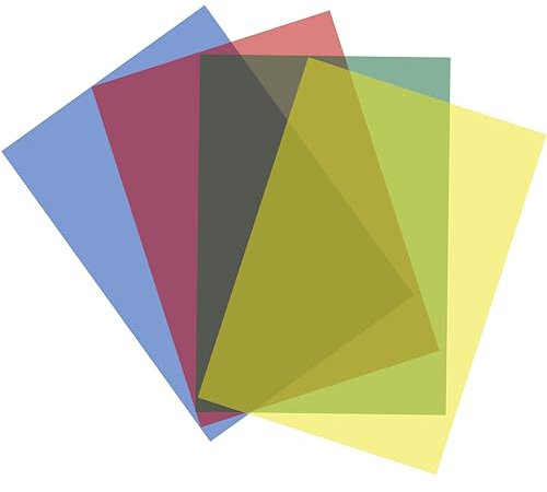 A4 Assorted Coloured Acetate Sheets for Visual Stress Relief, ADHD Aids, Dyslexia aids | Cut to Size Coloured Overlays use as reading rulers & kids bookmarks, dyslexia overlays | Study Essentials