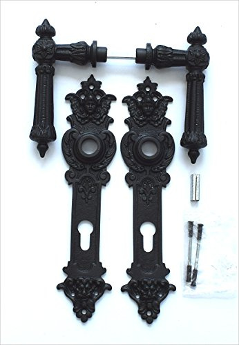 Haustürbeschlag Haustüre Antik Style Eisen Graf von Gerlitzen PZ 92 Langschild Türdrücker Türgriffe Türklinken Gründerzeit S111-4E
