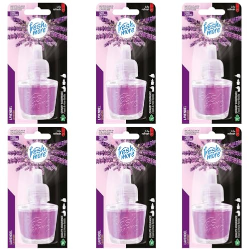 6x Fresh&More Nachfüllflakons Lavendel Für E-Duftstecker, 19ml