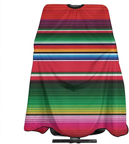 Barber Cape Colorful Mexican Stripes Salon Haircut Apron,Premium Professional Hair Cutting Cape,Stylist Salon Supplies,Durable Hairdressing Cape for Men Women