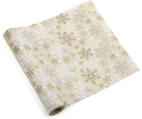 LIHAO 270 * 30cm Tischläufer Weihnachten Schneeflocken Tischband Modern Weihnachtsdeko Tischdecke für Weihnachten Hochzeit Party