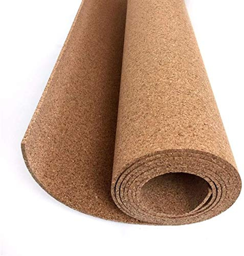Corcho en rollo de 5 mm de espesor. Venta por metros. Aislamiento acústico y térmico, tablón de anuncio para pared, antiestático para suelos. (2 X 1.22 M)