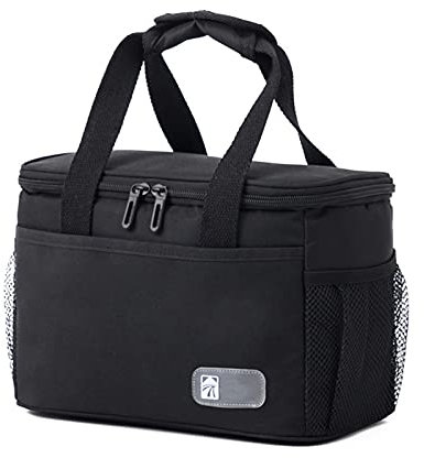 Kühltasche Faltbar,Gross Lunchtasche Picknicktasche Isoliertasche Kühlbox Thermotasche,Cooler Bag Für Picknick Grill Einkauf Büro Outdoor Reisen (7L,Black)