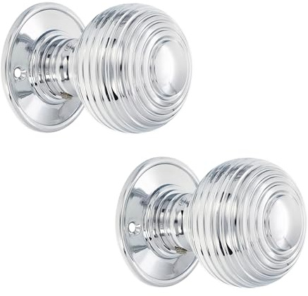 Türknauf / Türknauf, massives Messing, Antik-Stil, 60 mm, poliertes Chrom