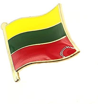 Litauen litauisk baltisk metall emalj landsflagga pin emblem, Metall