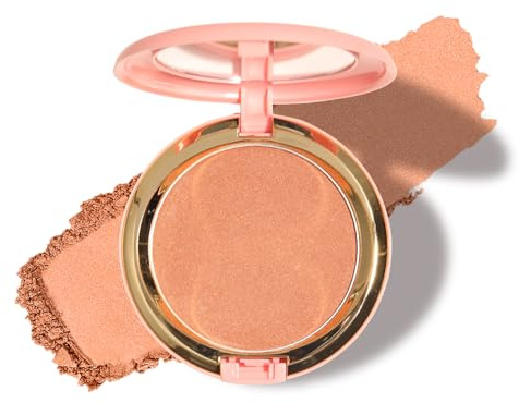 Bronzer in polvere, Formula cremosa e altamente pigmentata, polvere abbronzante a lunga tenuta per un colorito baciato dal sole, Vegan e cruelty-free (Bronzo abbronzante)
