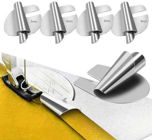 4 Stück Nähmaschinen Zubehör Rolled Saum Nähfuß, Nähzubehör Mit 4-Größen (3mm-6mm) Edelstahl Nähen Rolled Saum Presser Fuß Für Zuhause Geeignet Für Eine Breite Palette Von Nähmaschinen