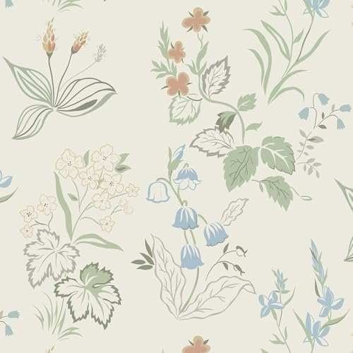 CiCiwind Tapete Selbstklebend Beige 39cm×10m Blumentapete Wandtapete Dekofolie Tapete Badezimmer Wasserfest Klebefolie Blumen Möbelklebefolien
