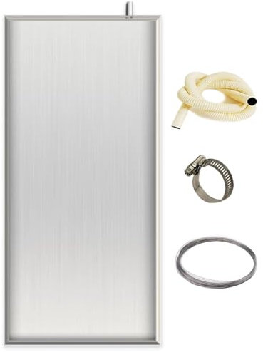 Edelstahl Auffangwanne mit Ablauf Auffangwanne mit Ablaufschlauch, Auffangwanne der Klimaanlage Kondensatablaufwanne für Split Klimaanlagen Sets(83x36cm(32.6x14.1in))