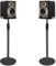 IBVIC - 2 soportes de altavoz universal, patas de altavoz regulable en altura con gestión de cables para altavoces satélites de hasta 6 kg, color negro