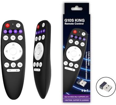 BOXPUT G10S King Telecomando universale per Smart TV & Android Box | BT 5.0 + 2.4G Dual Mode | Mouse ad aria con giroscopio a 6 assi | Controllo vocale e funzione di apprendimento IR | Isolamento a