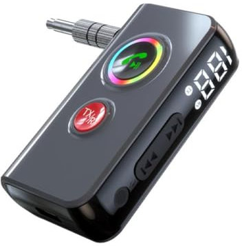 Lckiioy Trasmettitore Ricevitore Audio Bluetooth 5.4 2 in 1 Adattatore Audio Wireless AUX per Auricolari per Auto Altoparlanti TV