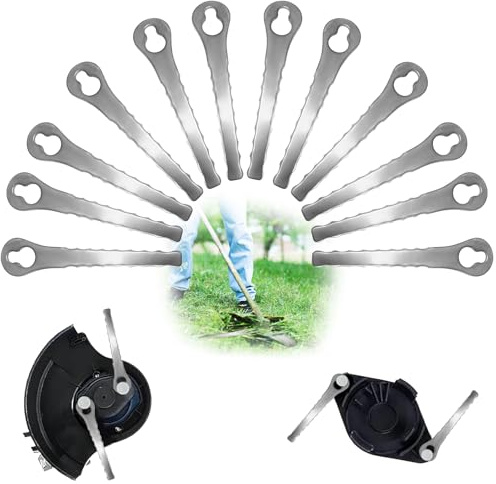 12 Cuchillas para Desbrozadora Metal, Cuchilla de Recambio | para Cortabordes, Accesorios para Desbrozadora de Batería