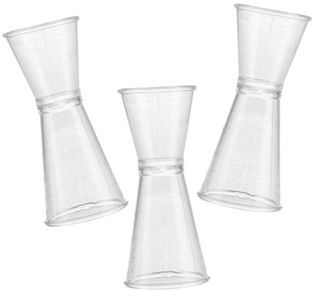 Gatuida 3piezas Taza Medidora Doble Jigger Reutilizable De Plástico Transparente Resistente Para Cócteles y Bares Precisión Para Medir Onzas y Crear Recetas Equilibradas