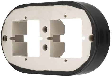 Cornice in porcellana retrò a 2 scomparti, serie PR1 grigio scuro