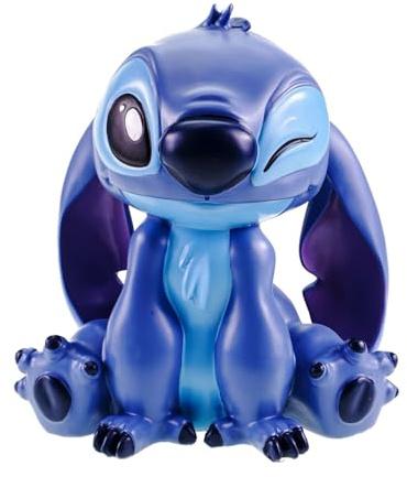 Christmas Inspirations Gartenfigur Stitch - Disney's frecher Lilo & Stitch Alien zum Verlieben Sitzend - mit Ohren unten (20 cm) - Mehrfarbige Deko-Figur aus Polyresin - Offiziell lizenziert!