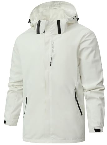 Genérico Chaqueta De Hombre Chaqueta Impermeable Hombres Nieve Deporte Chaquetas Running Impermeable Ligera Larga Softshell Trekking Ropa Ropa Hombre Marca Outlet 2#Blanco M