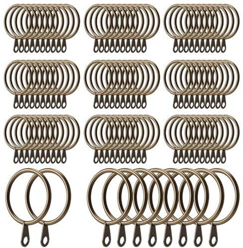 JIAYUET Vorhangringe aus antikem Messing, 30 mm, bronzefarben für Duschstangen, dekorative Vorhang-Hardware, 100 Stück