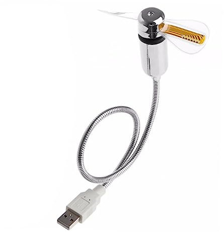 SHINEOFI Ventilateur Flexible Usb Pour Pc Ordinateur Portable Mini Ventilateur De Bureau Portable à Col De Cygne Avec Led Rouge