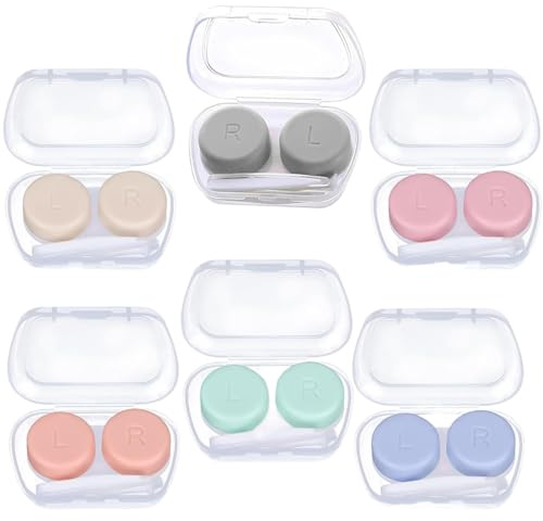 Lumivra 6 Pack Contact Lens Cases – Portable Contact Lens Containers with Secure Lids – Compact Travel Lens Holders – Leak-Proof, Easy to Carry, Assorted Colors for Daily and Travel Use