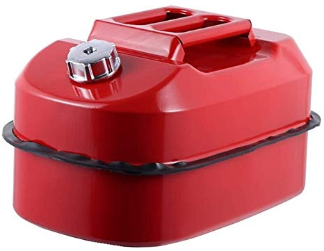 Kanister, Benzin, Diesel, Kraftstoffkanister, Metall, 5–20 l, horizontaler Kraftstofftank, roter Benzinkanister aus Metall, tragbarer Reserve-Benzinbehälter – für Motorrad, SUV, ATV, Dirtbik