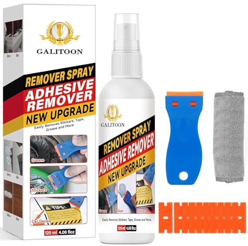 Adhesive Remover, Surface-Safe Glue Remover with Plastic Scraper, Sticker Remover for Easy Removal of Stickers, Labels, Decals, Remover Gel Adhesive Remover for Cars 120ML