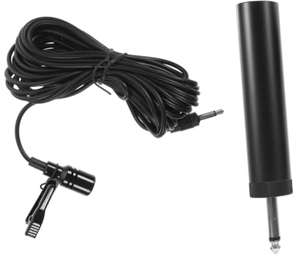 FRCOLOR Erhu Saxophone, 5m Wired Condenser Clip-On Mic | Metal Build with Noise Reduction and Shockproof Design, Flexible Cable, Good Conductivity, Black Color