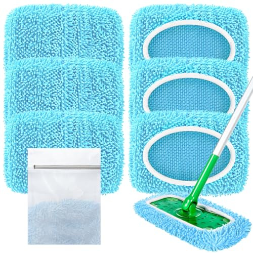 6 Stück für Swiffer Feuchte Bodentücher, Ideal für Swiffer Bodenwischer Nass, Waschbar für Swiffer Bodentücher, Mikrofaser tücher für Swiffer Wet/Dry Schnelle Oberflächenreinigung, Mit Wäschebeutel