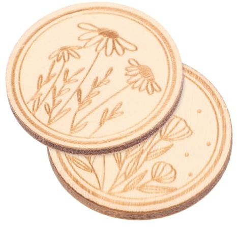 EPIGEIST Magnetischer Nadelhalter 2 Stück Beige Holz, Blumenmuster | Nadel Organisieren, Stabil dem Schreibtisch, Dekoratives für Nähzubehör