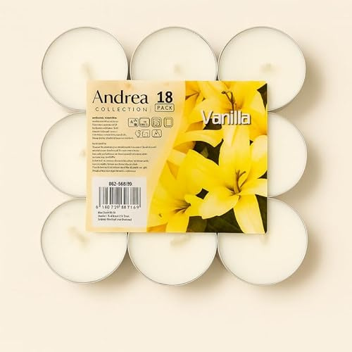 EbenEzer Velas Perfumadas [Vainilla] – Pack de 54 Candelitas Aromáticas | Cera Natural | 4h de Duración | Aroma Relajante para Hogar, Baño o Regalo