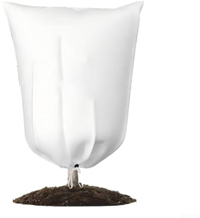 Lot de 4 housses de protection pour plantes d'hiver contre le gel, réutilisables en non-tissé pour arbustes, plantes en pot et trs (60 x 80 cm)