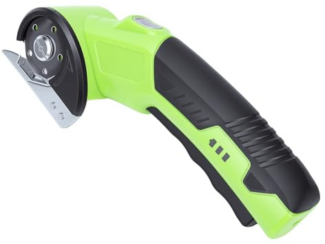 YUEHISY Elektrischer Kartonschneider, Wiederaufladbare Elektrische Schere mit 320 U/min, Batterieanzeige und LED-Licht, für Teppiche, Kunsthandwerk, Leder und Kunststoff (Ohne Klinge)