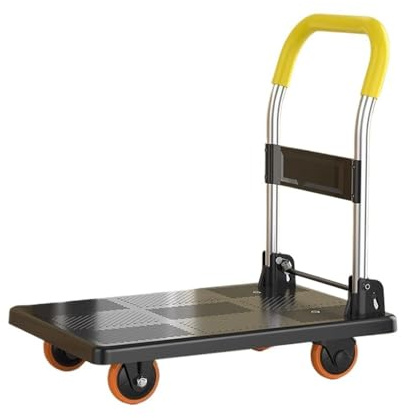Carretilla de Mano Carro Plegable Ligero de Plataforma Plana tracción Manual Transporte empujado a Mano for el hogar portátil Entrega urgente Remolque Carga Transpaleta Manual
