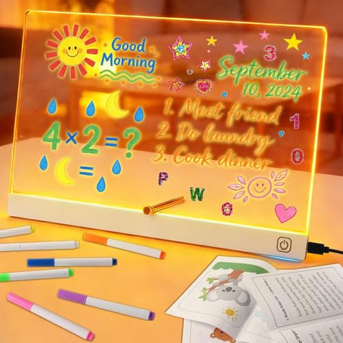 BlueXP Pizarra LED Blanca Niños Acrílica Reutilizable