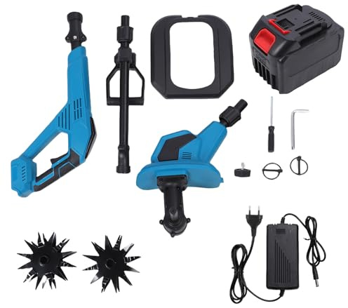 Motobineuse Électrique sans Fil, 4,5AH Batterie Puissante, 2 Roues, Profondeur Labour 170mm - Conception Ergonomique, Large Autonomie, Cultivez Votre Jardin Facilement