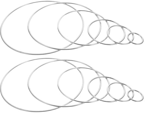 Veemoon Anneaux Métalliques Ronds en Acier Inoxydable 304 Ensemble de 12 Diamètre 3-16cm, Fil 3mm, pour Bagues Soi-même, Couronnes et Créations Artistiques, pour Passionnés de Macramé