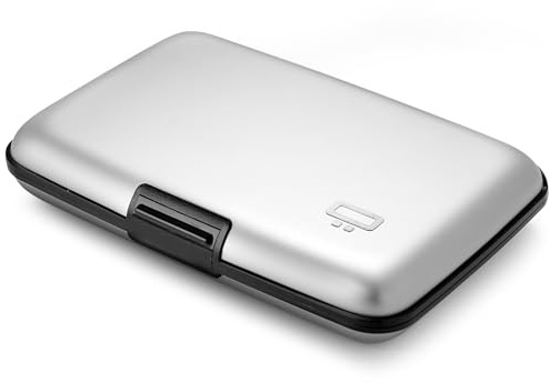 ÖGON -DESIGNS- Aluminium Kartenetui, RFID Schutz vor Betrug und Entmagnetisierung, Kompakte Geldbörse, Modell Smart Case Stockholm V1