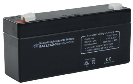 HQ 6V 3.2Ah Universal Sealed Rechargeable Lead Acid Battery