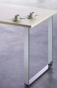 TopMotion KUFE für Ansatztisch aus stabilem, verchromten Stahl / Tischuntergestell / Tischunterbau / Tischfuß / Tischbein