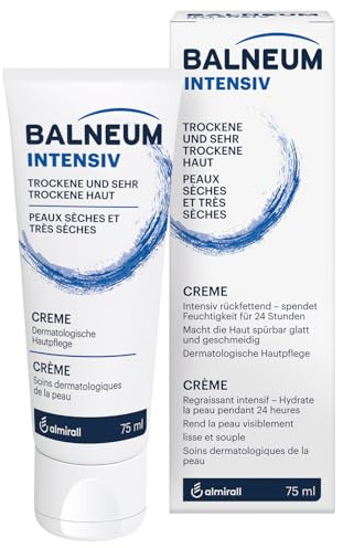 Balneum Intensiv Creme, für trockene, sehr trockene und gereizte Haut, intensiv rückfettend und feuchtigkeitsspendend, hoher Lipidgehalt, mit dermatologisch ausgewählten Inhaltsstoffen, 75 ml